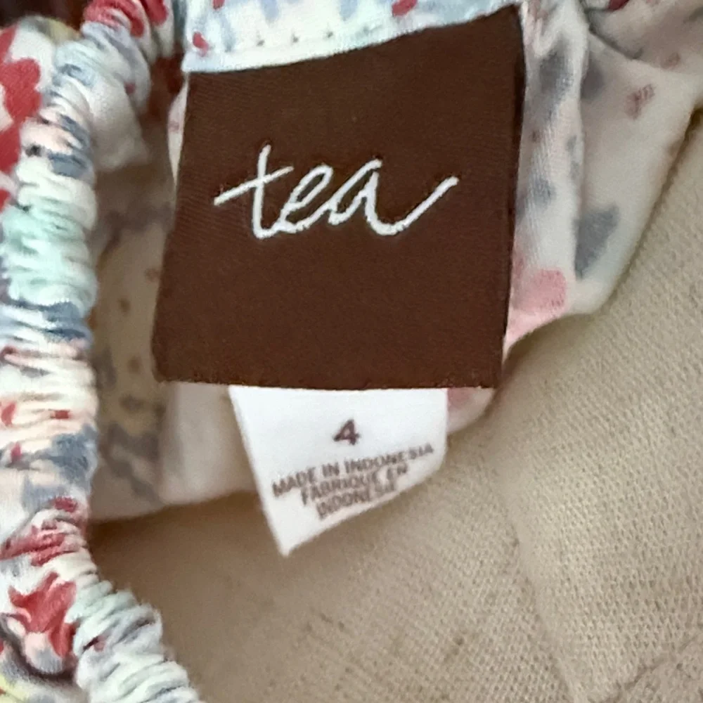 Tea Collection Girls Size 4 Floral Cotton Ruffle Collar Dress Spring Summer